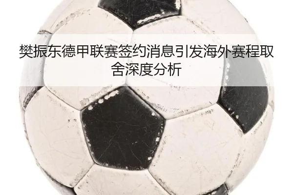 樊振东德甲联赛签约消息引发海外赛程取舍深度分析